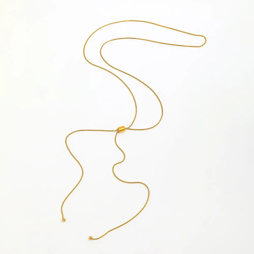 Adjustable Lariat Necklace | 18K Gold Plated