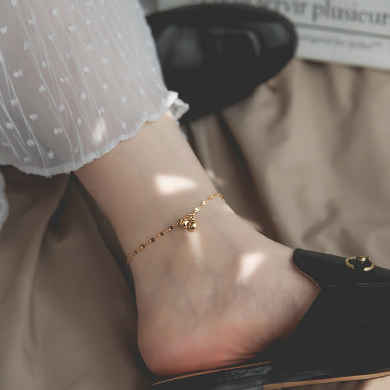 Ball Charm Gold Plated Anklet Stainless Steel