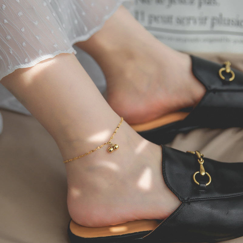 Ball Charm Gold Plated Anklet Stainless Steel
