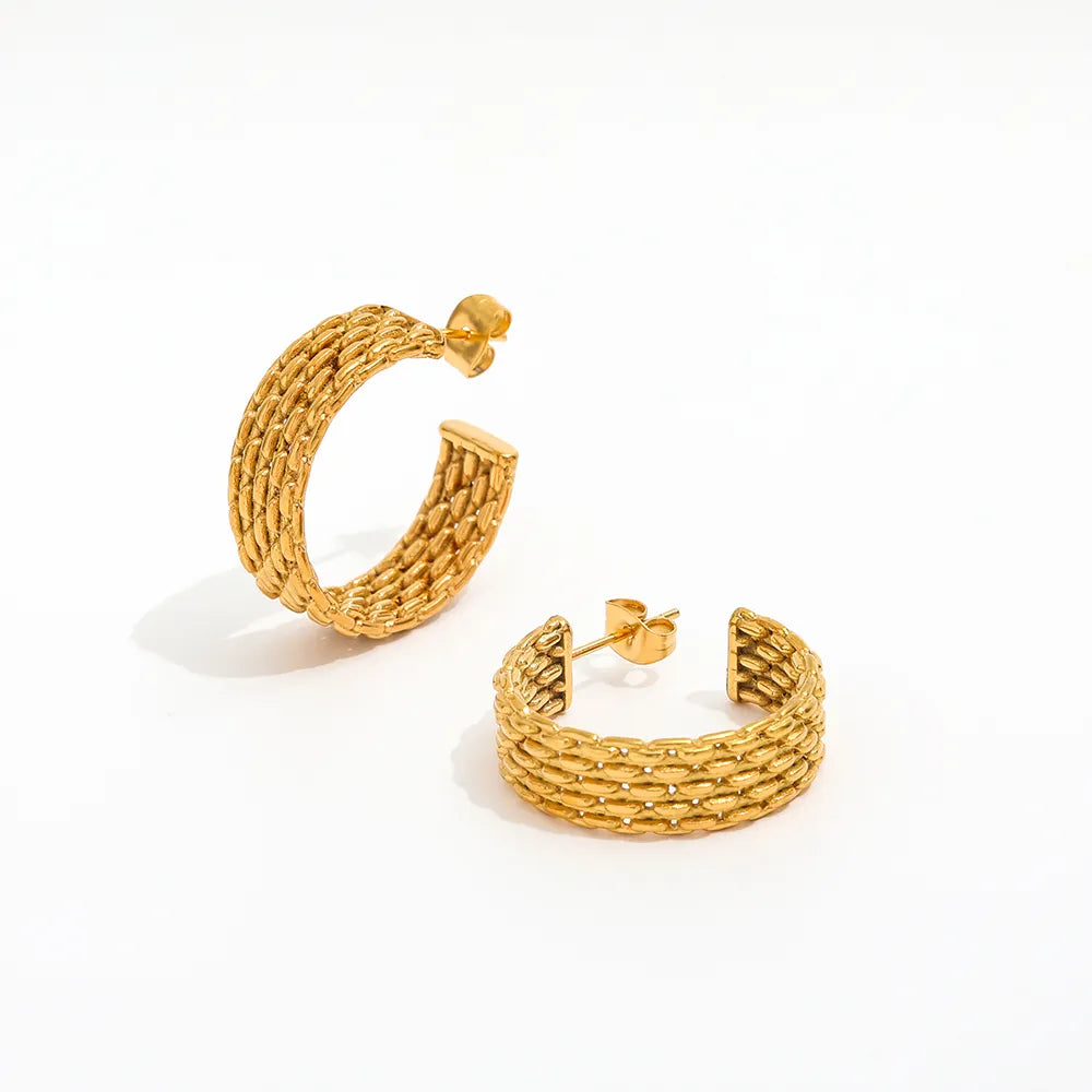 Band Hoop Earrings | 18K Gold Plated