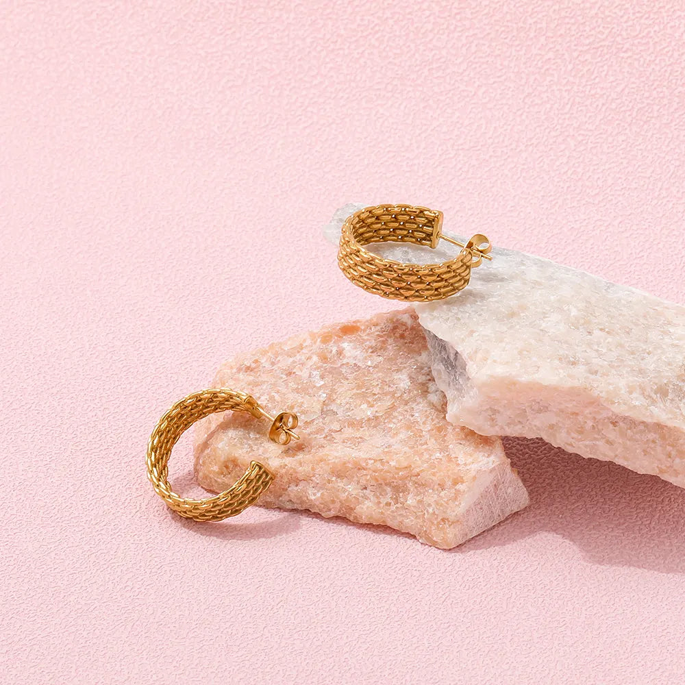 Band Hoop Earrings | 18K Gold Plated