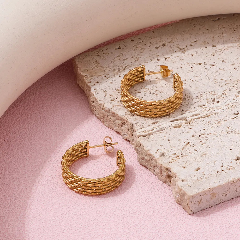 Band Hoop Earrings | 18K Gold Plated
