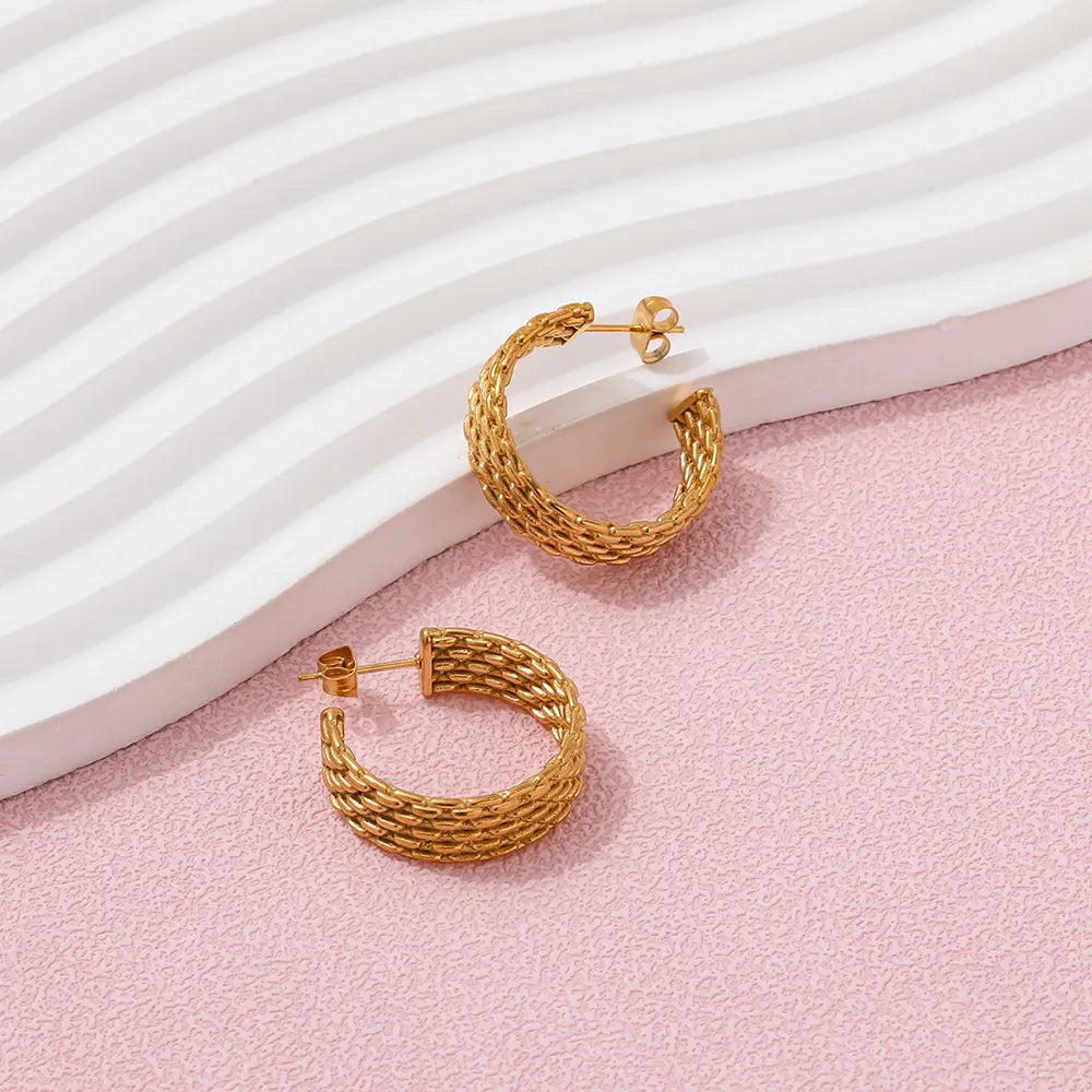 Band Hoop Earrings | 18K Gold Plated