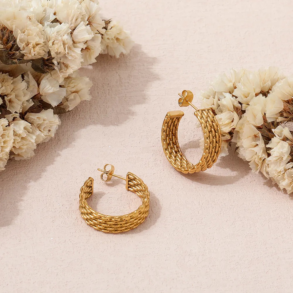 Band Hoop Earrings | 18K Gold Plated