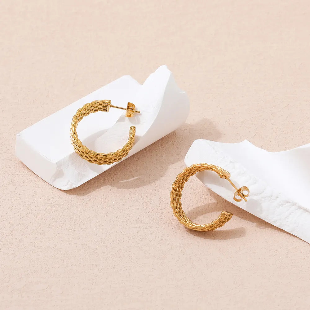 Band Hoop Earrings | 18K Gold Plated