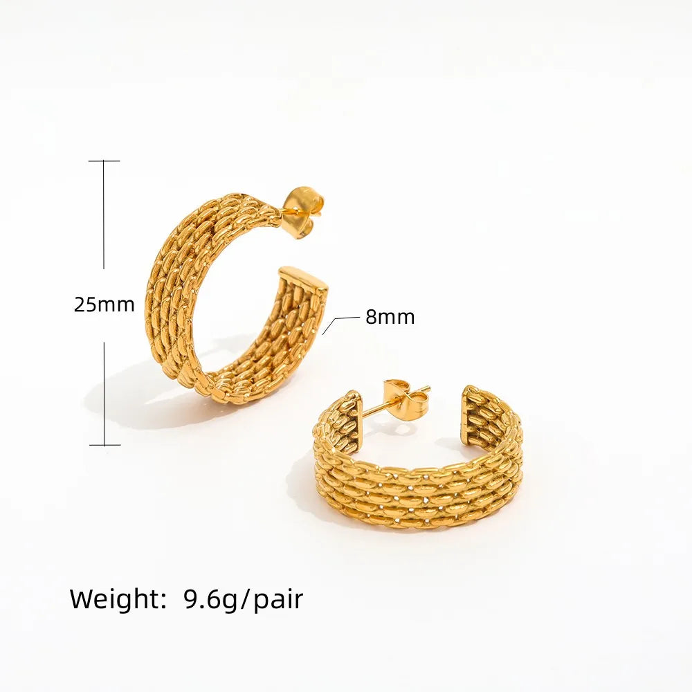 Band Hoop Earrings | 18K Gold Plated