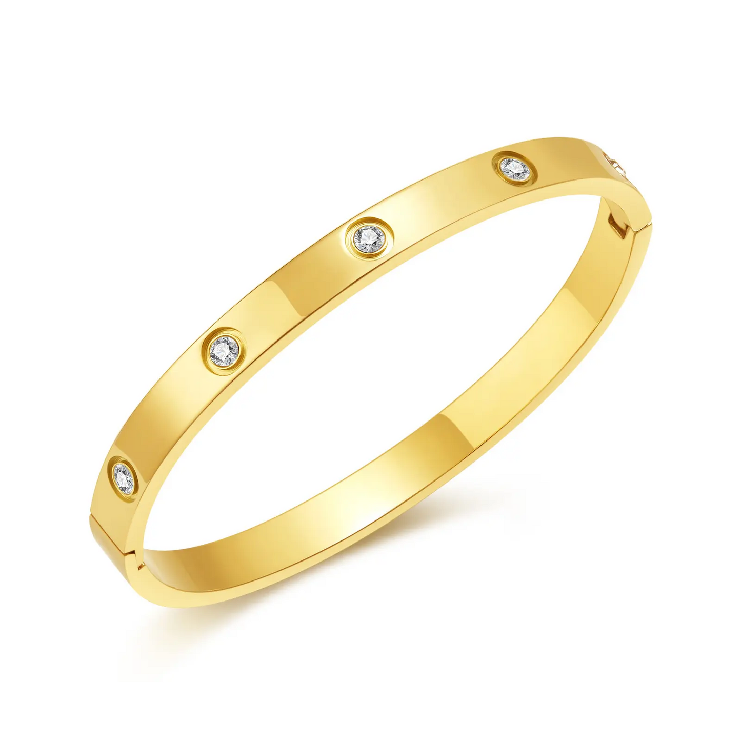 Bangle Bracelet CZ 18K Gold Plated