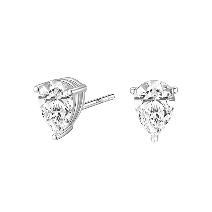 Basic Geometric Zirconia Stud Earrings 925 Sterling Silver