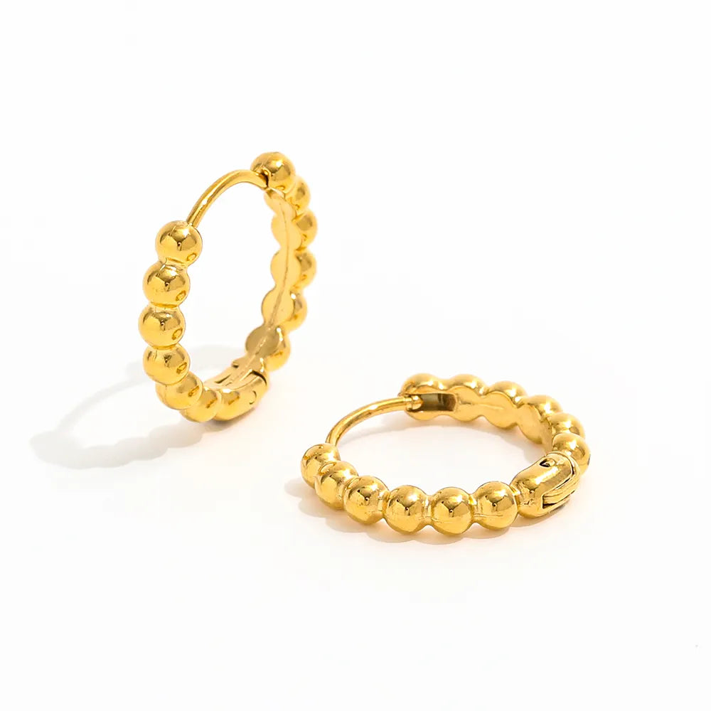 Bead Hoop Earrings | 18K Gold Plated