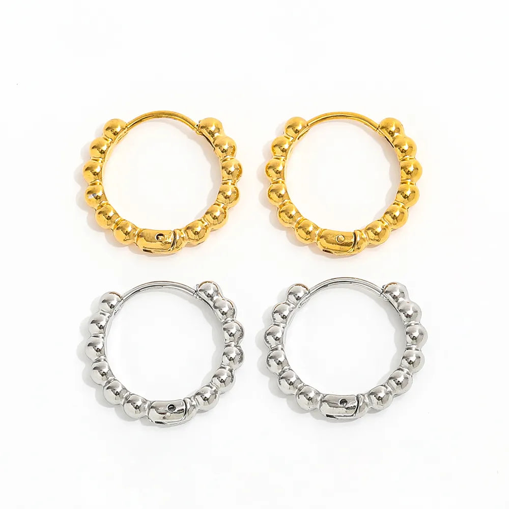 Bead Hoop Earrings | 18K Gold Plated