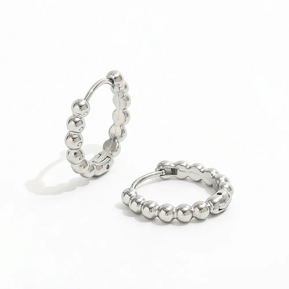 Bead Hoop Earrings | 18K Gold Plated