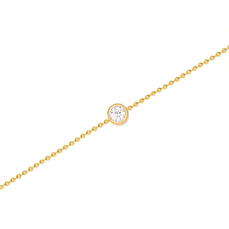 Bead and Paper Clip 18K Gold Plated Chain Bracelet