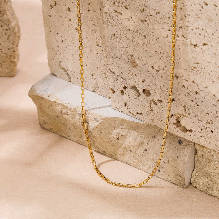 Box Chain Necklace | 18K Gold Plated