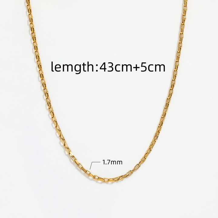 Box Chain Necklace | 18K Gold Plated