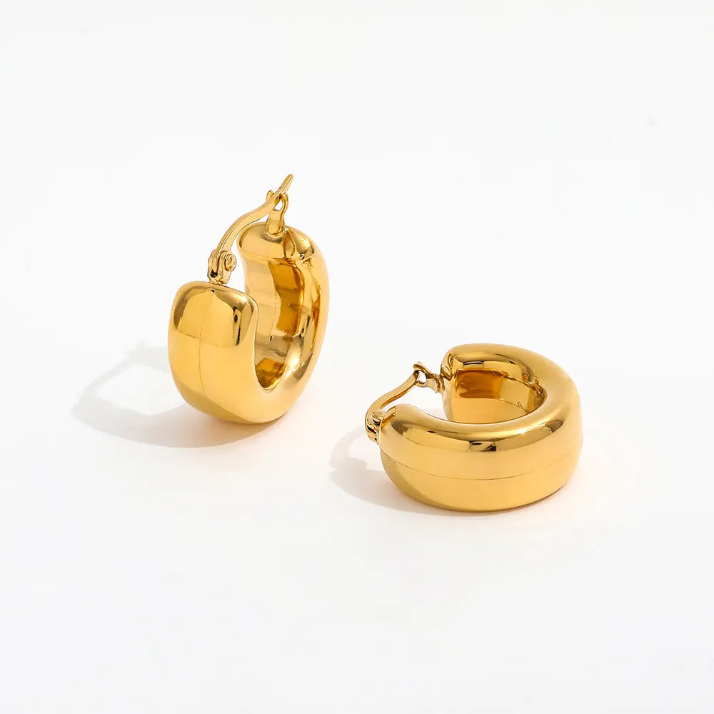 Chunky Hoop Earrings | 18K Gold Plated
