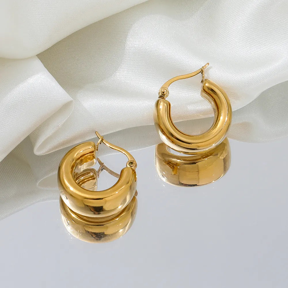 Chunky Hoop Earrings | 18K Gold Plated