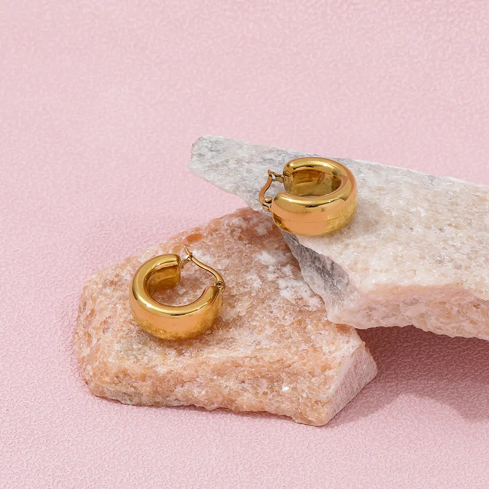 Chunky Hoop Earrings | 18K Gold Plated