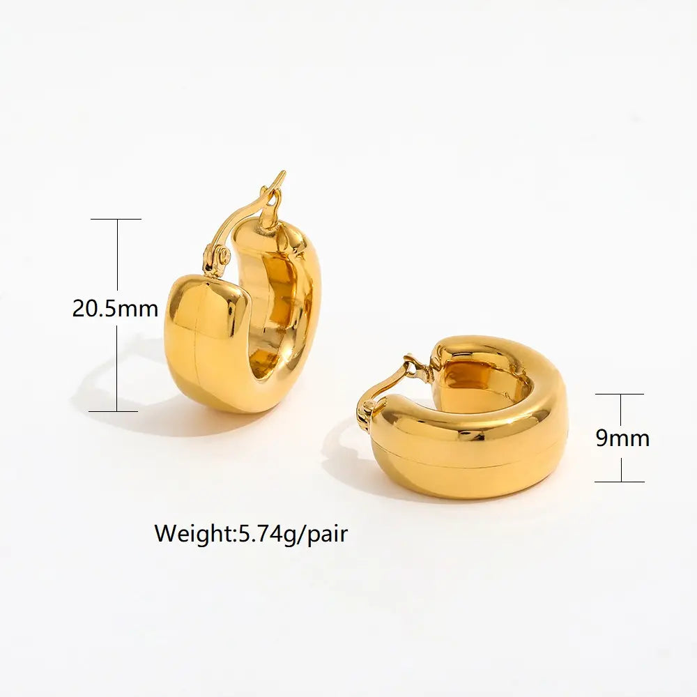 Chunky Hoop Earrings | 18K Gold Plated