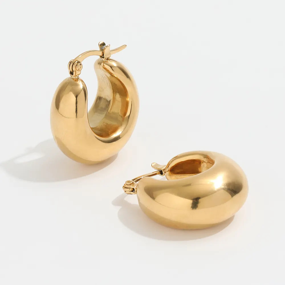 Chunky Hoop Earrings | 18K Gold Plated