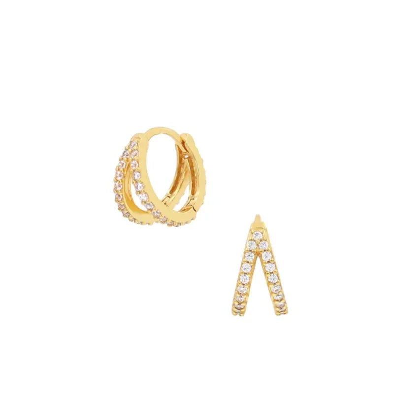 Double Row Earrings | 925 Sterling Silver
