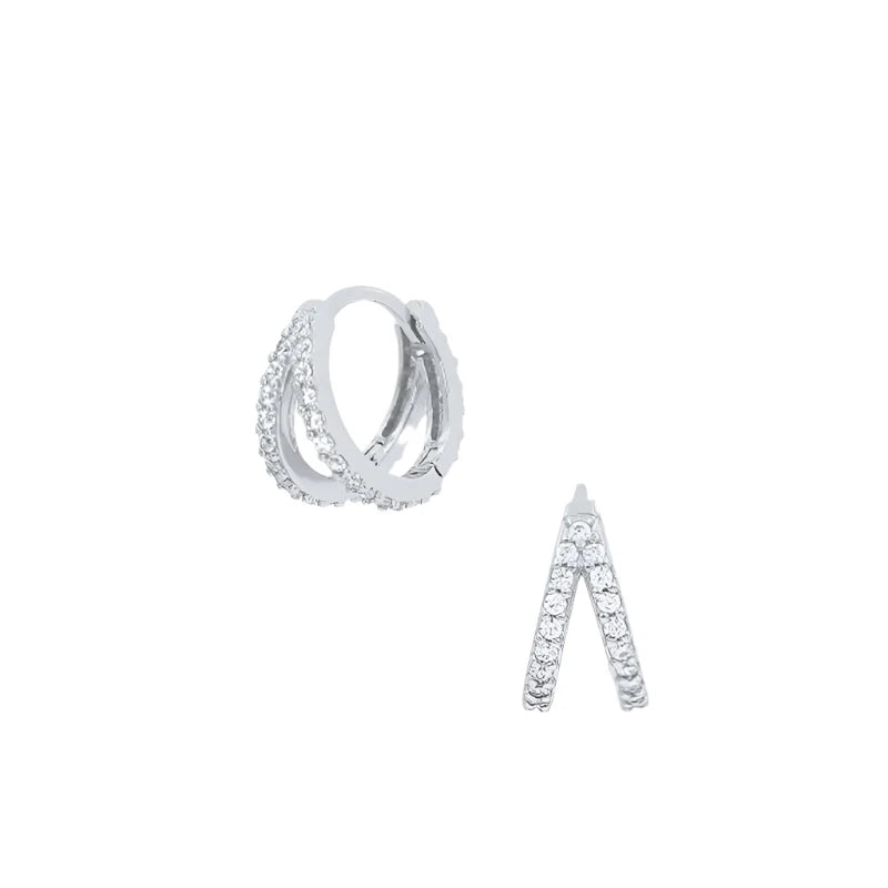 Double Row Earrings | 925 Sterling Silver