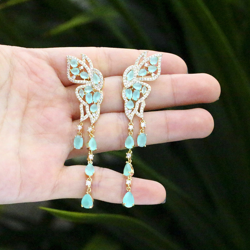Butterfly Wing Tassel Earrings