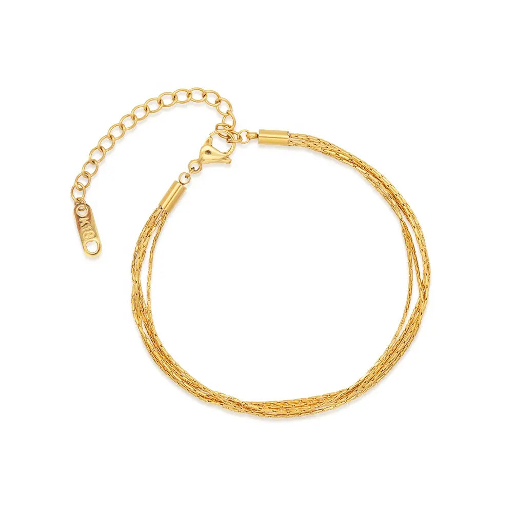 Multi-layered 18K Gold Plated Chain Bracelet