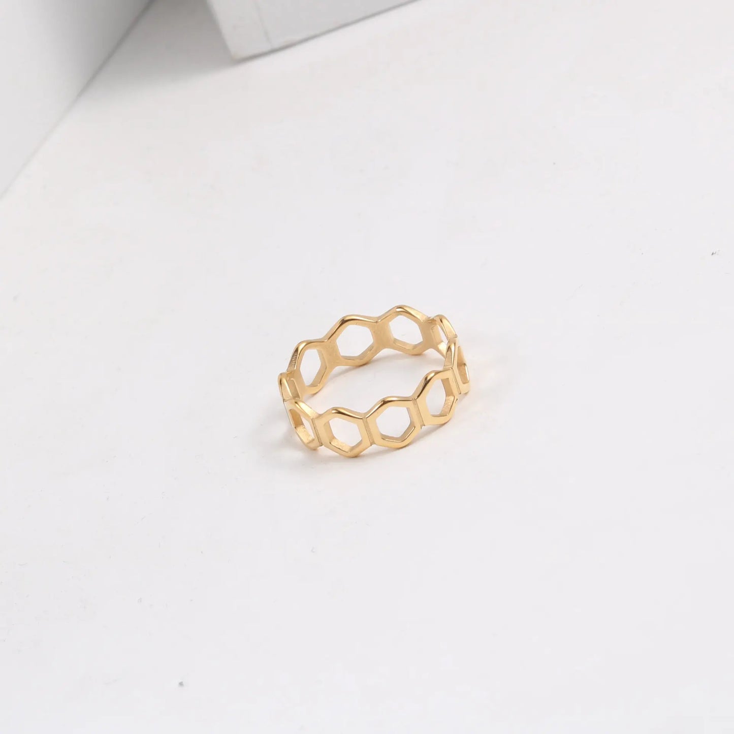 Honeycomb 18K Gold Plated Ring