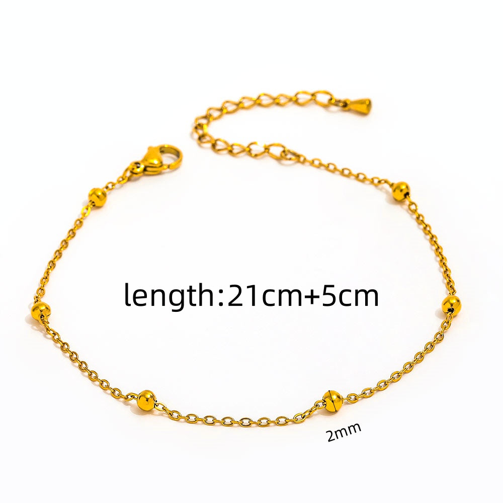 Simple Bead Anklet | 18K Gold Plated