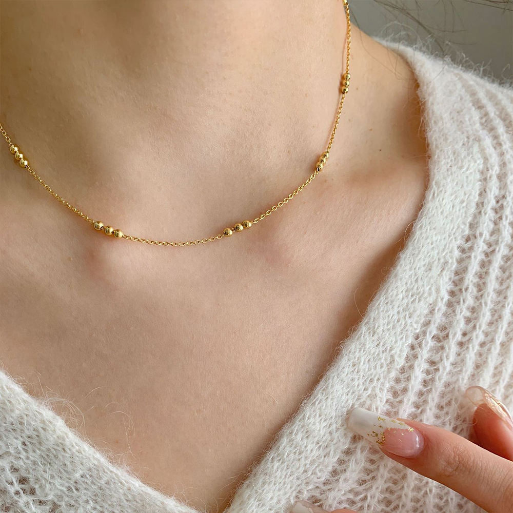 Bead Chain Necklace | 18K Gold Plated