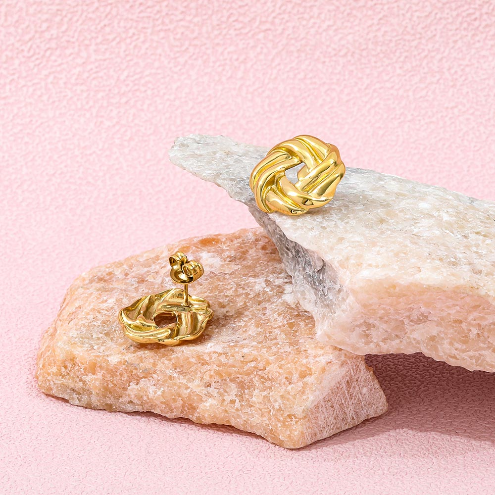 Twisted Stud Earrings | 18K Gold Plated