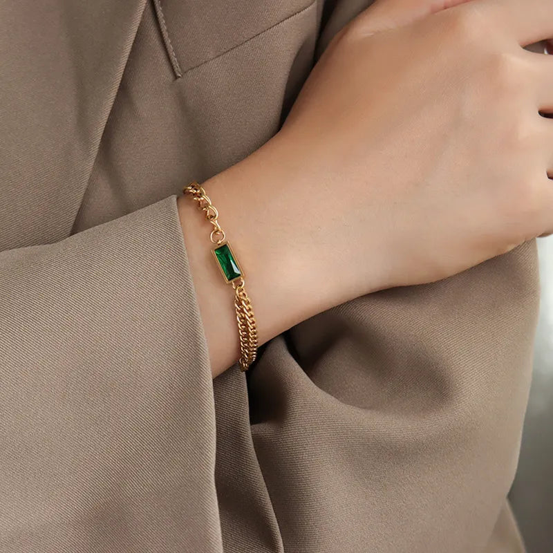 Double Layer Clavicle Necklace & Bracelet