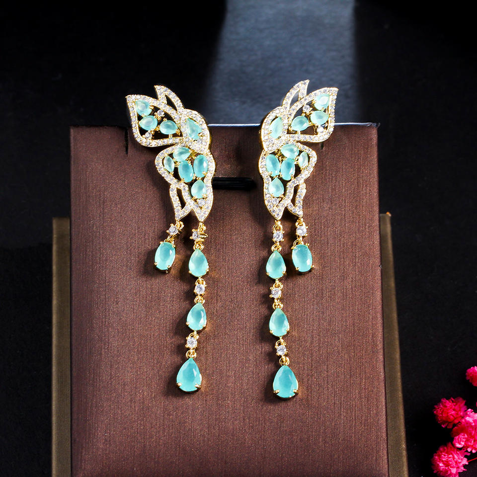 Butterfly Wing Tassel Earrings