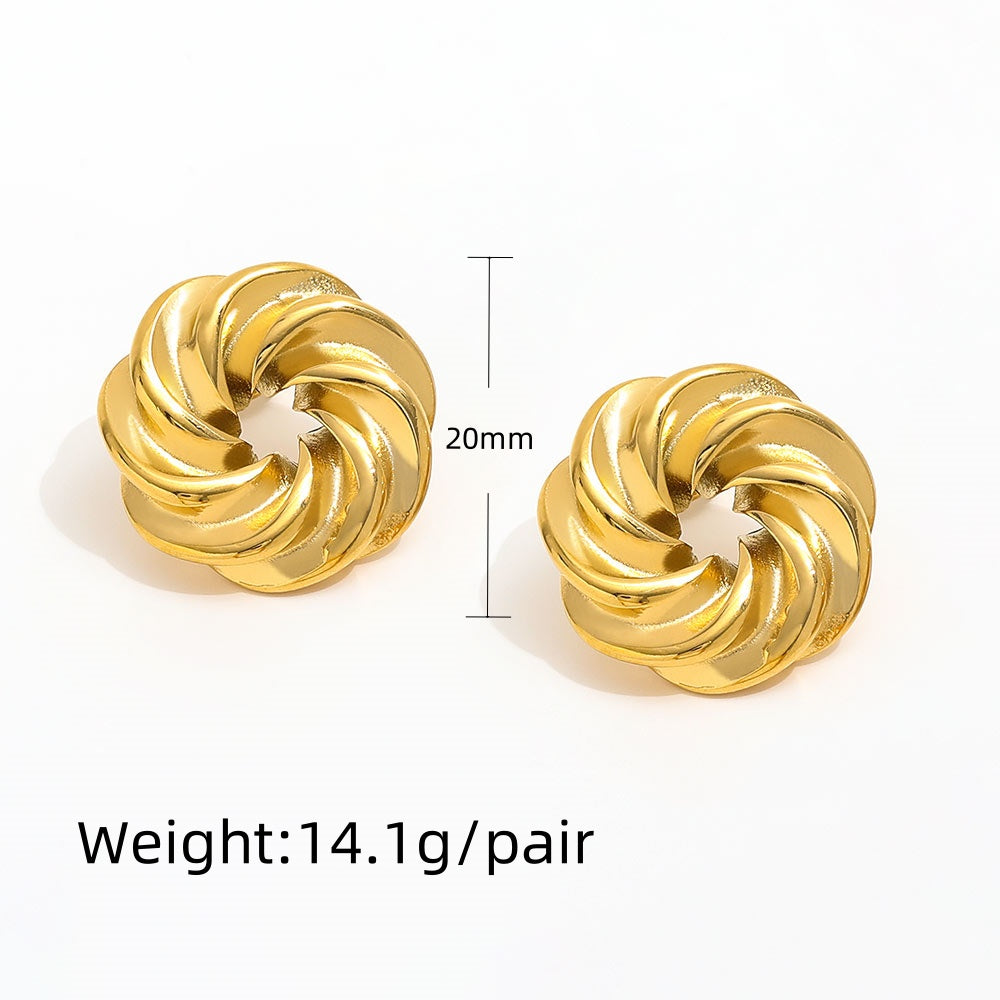 Twisted Stud Earrings | 18K Gold Plated