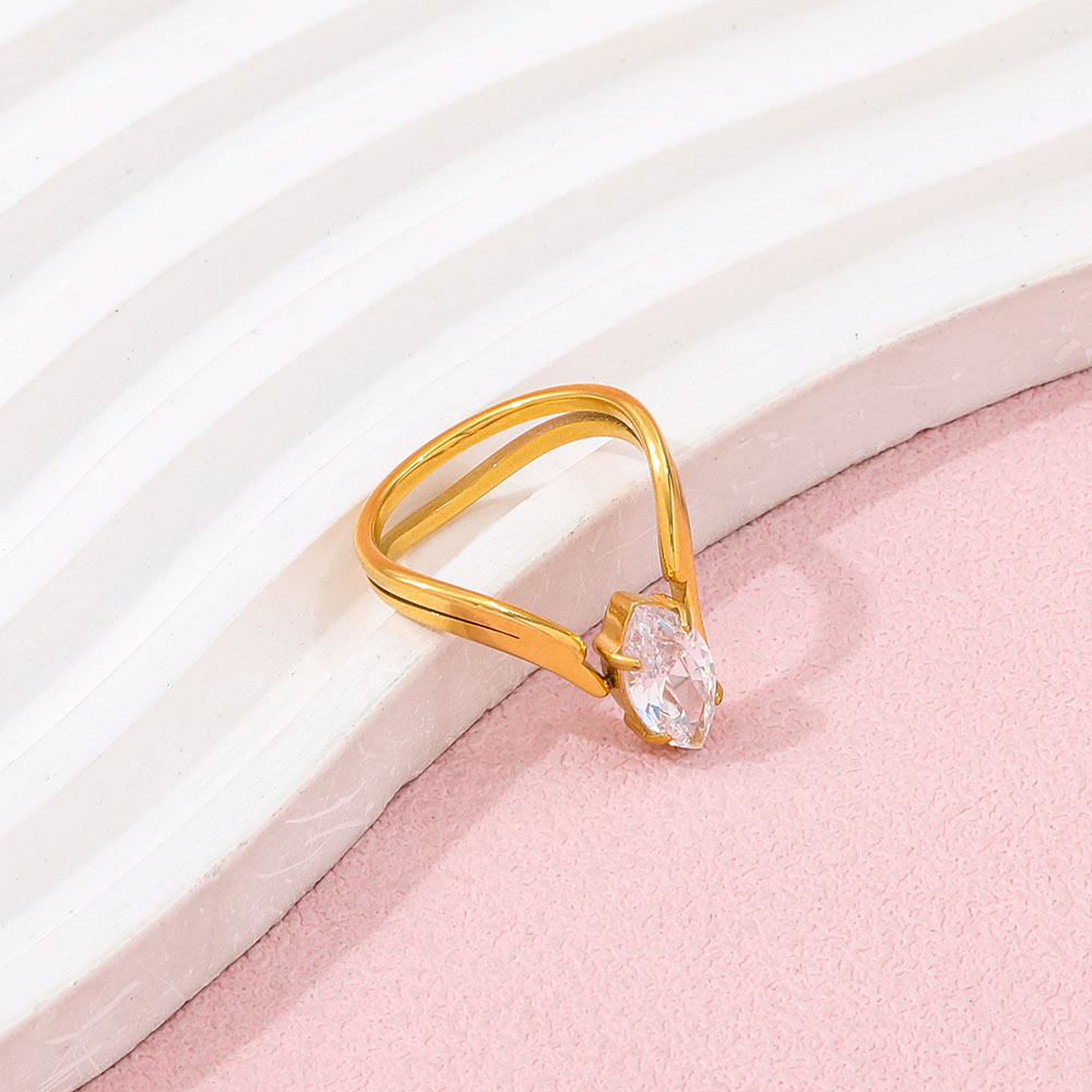 Double-layer CZ Ring | 18K Gold Plated