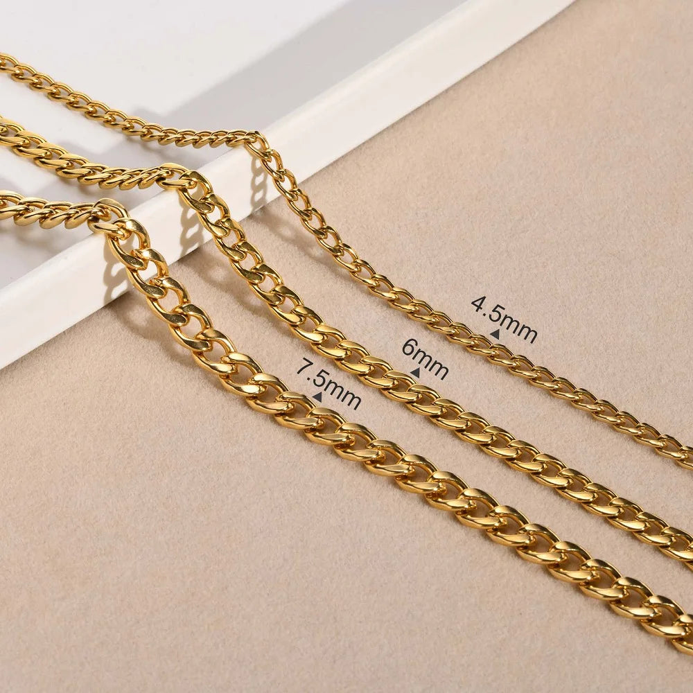 Chunky Cuban 18K Gold Plated Chain Necklace