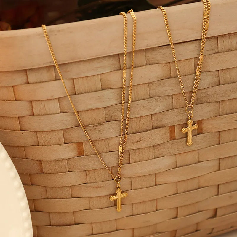 Retro Style Cross Necklace & Bracelet