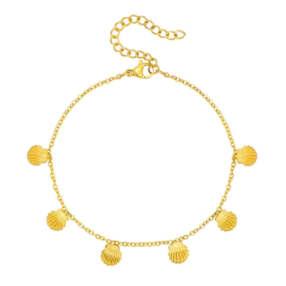 Shell Pendant Anklet | 18K Gold Plated