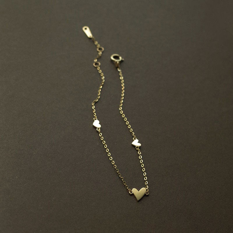 Heart Shape 18K Gold Plated Adjustable Anklet