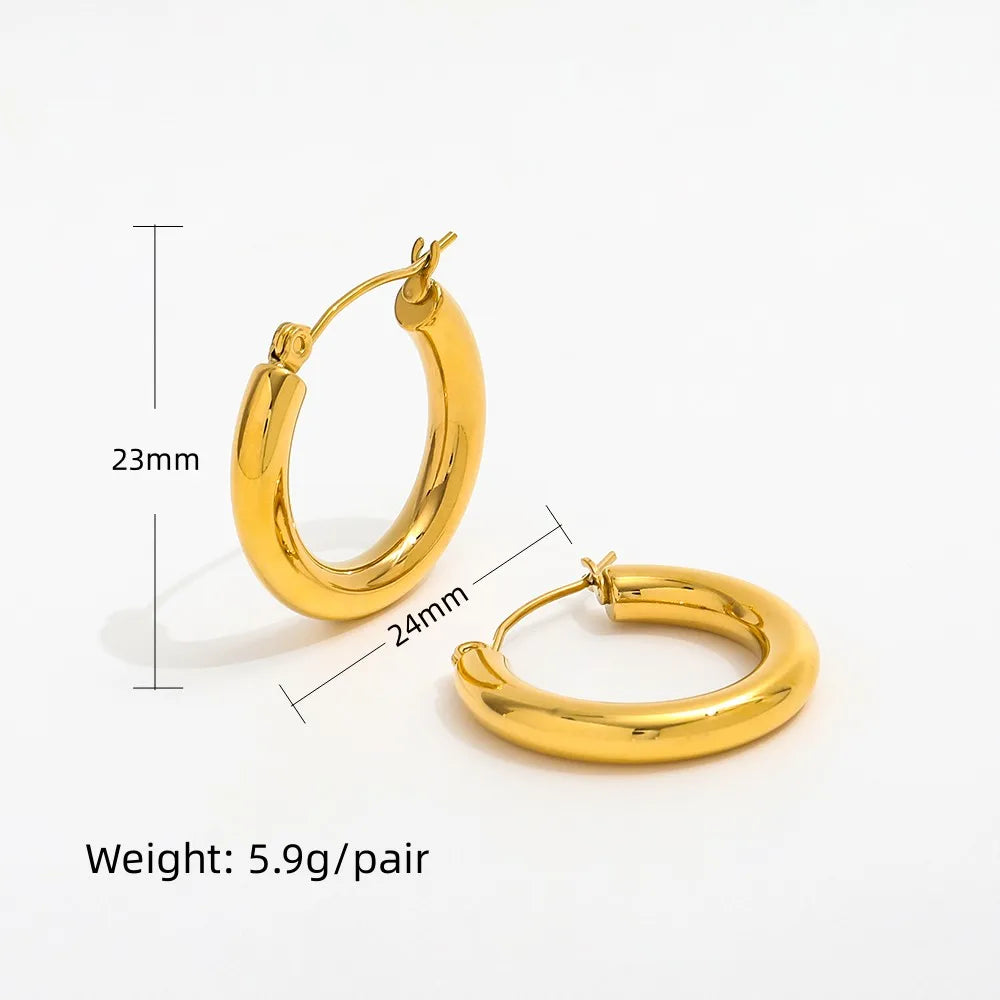 Circle Hoop Earrings | 18K Gold Plated