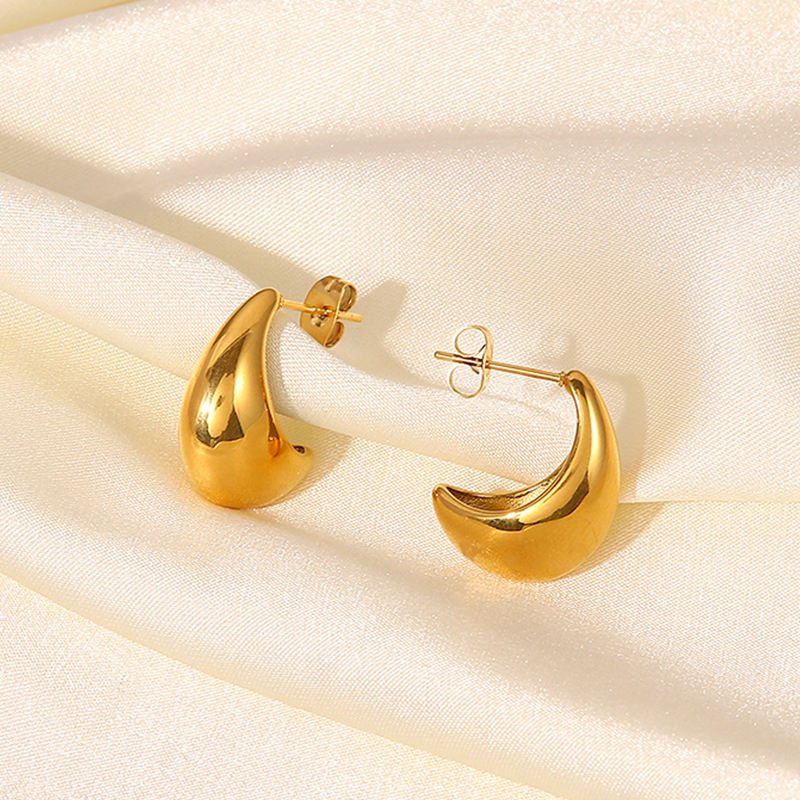 Hollow Out 18K Gold Plated Stud Earrings