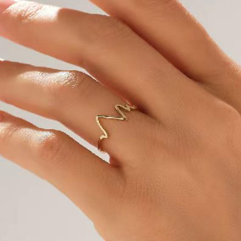 Waved Lines Super Fine Ring | 18K Gold Plated