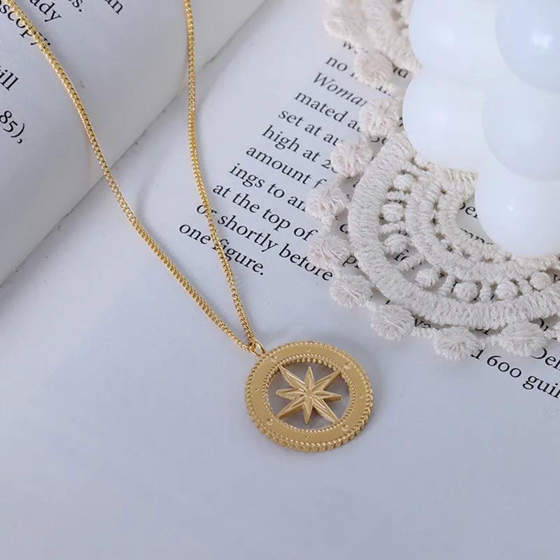 North Star 18K Gold Plated Pendant Necklace