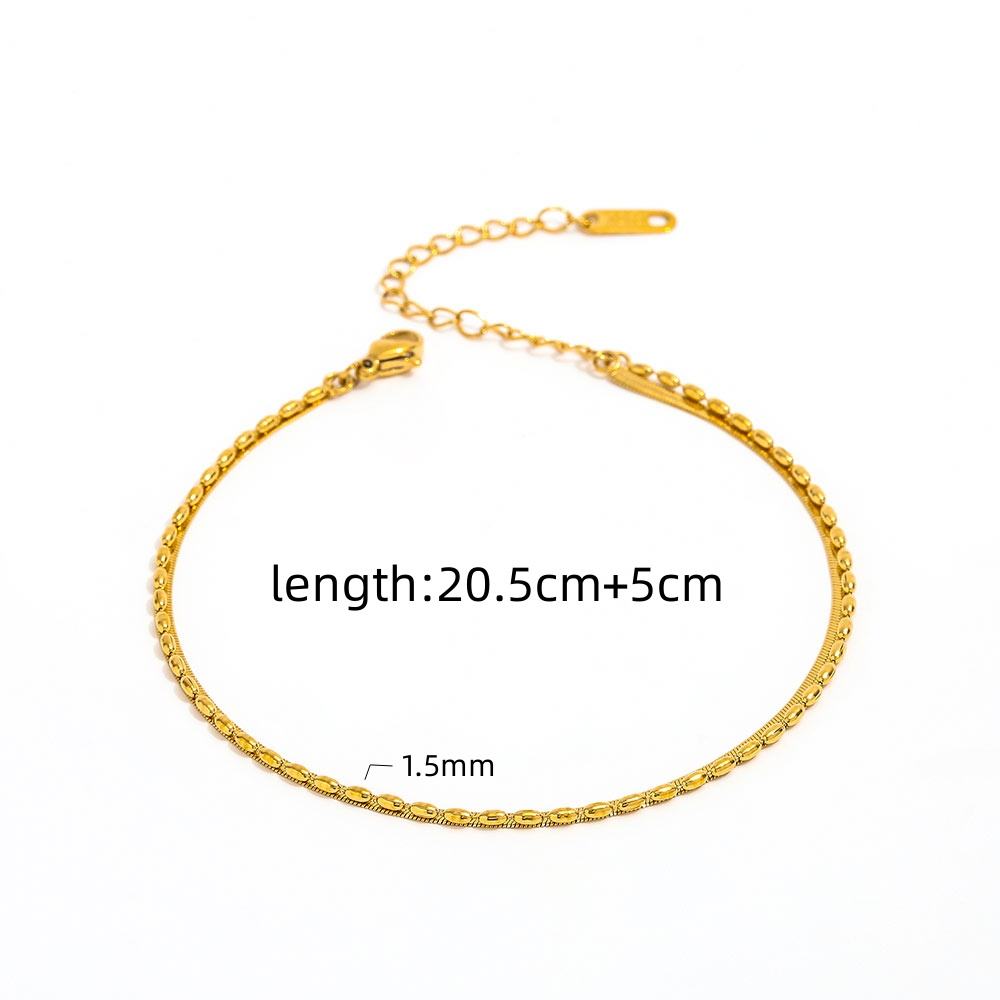 Double-Layer Bead Snake Chain Anklet | 18K Gold Plated