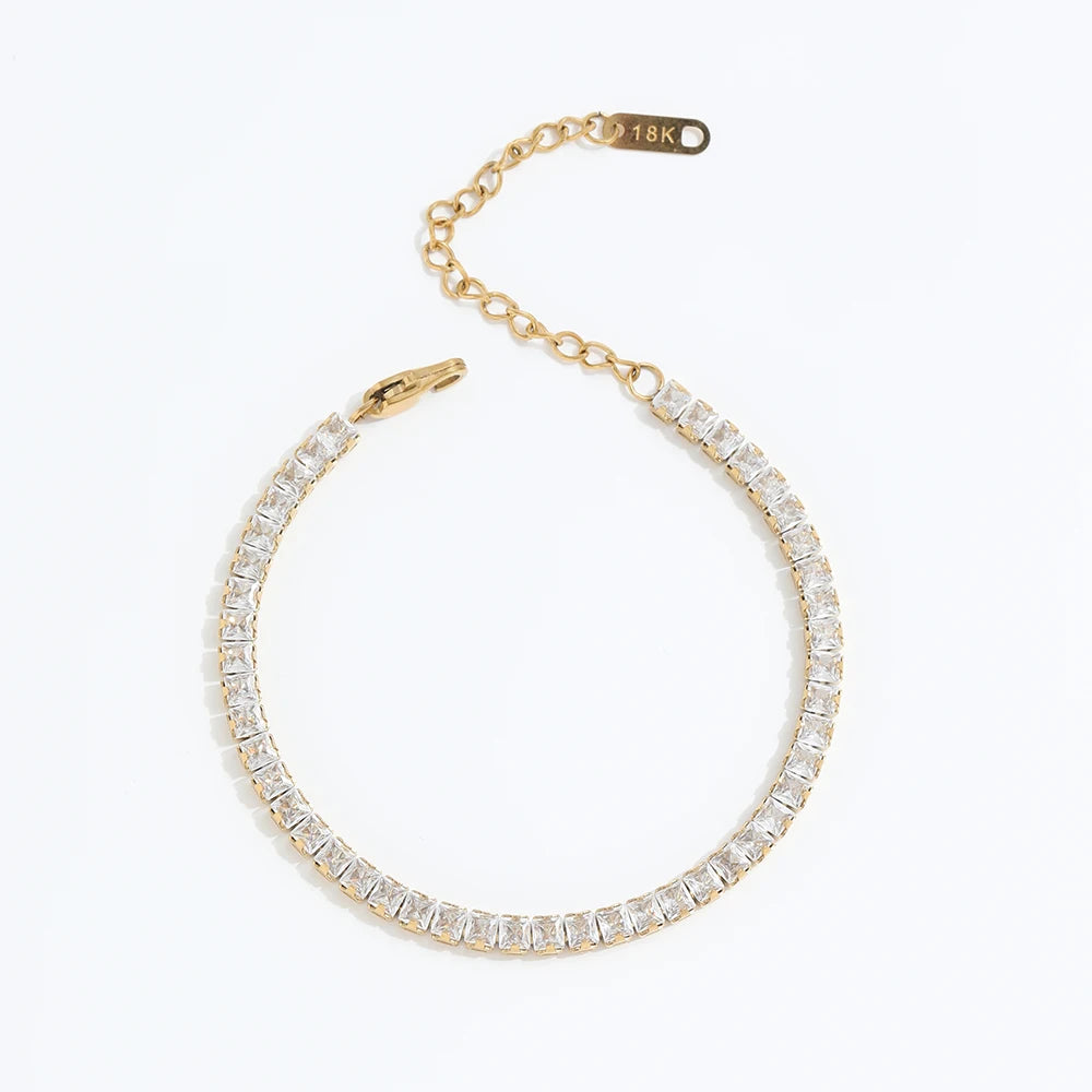 Tennis Cubic Zirconia 18K Gold Plated Set