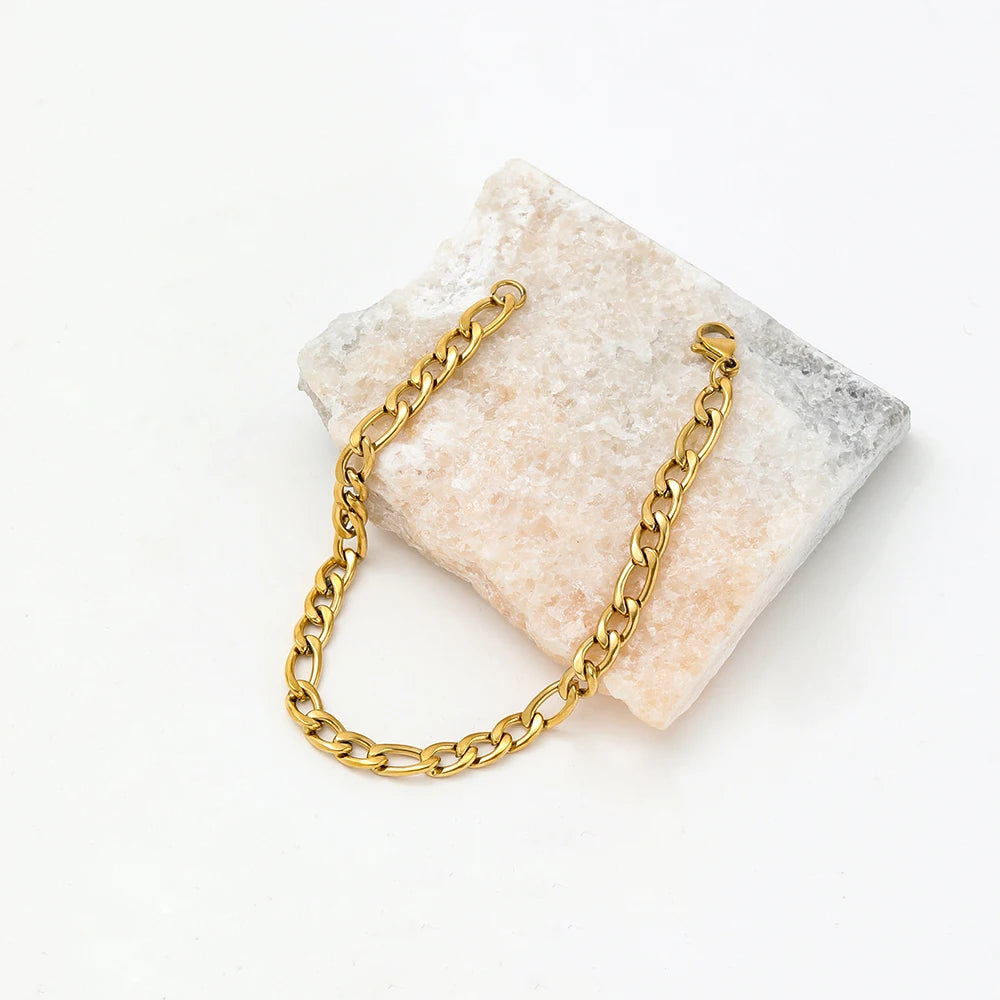 Figaro Bracelet 18K Gold Plated