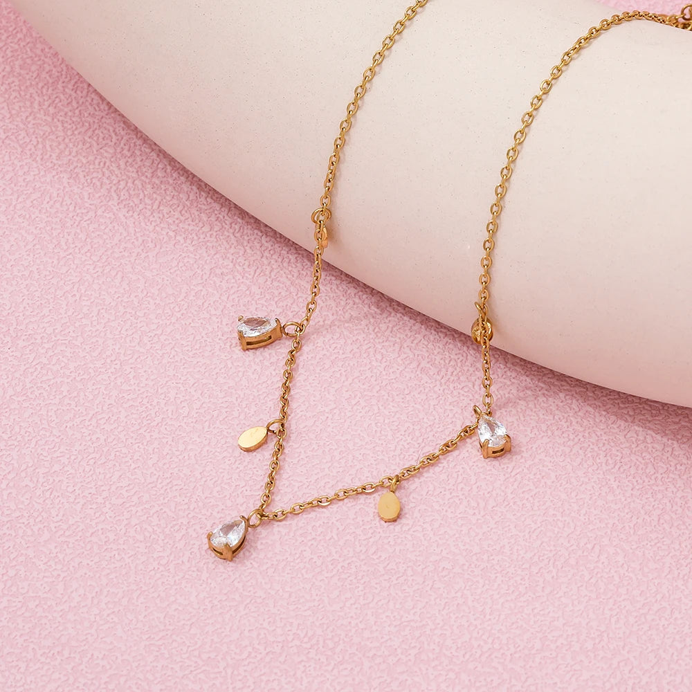 Charm Water Drop Necklace & Earrings