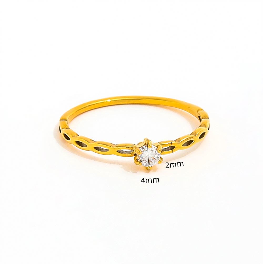 Mini Zirconia Hollow Ring | 18K Gold Plated