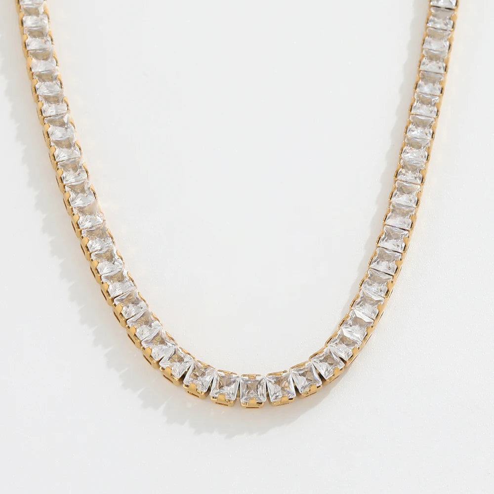 Tennis Cubic Zirconia 18K Gold Plated Set