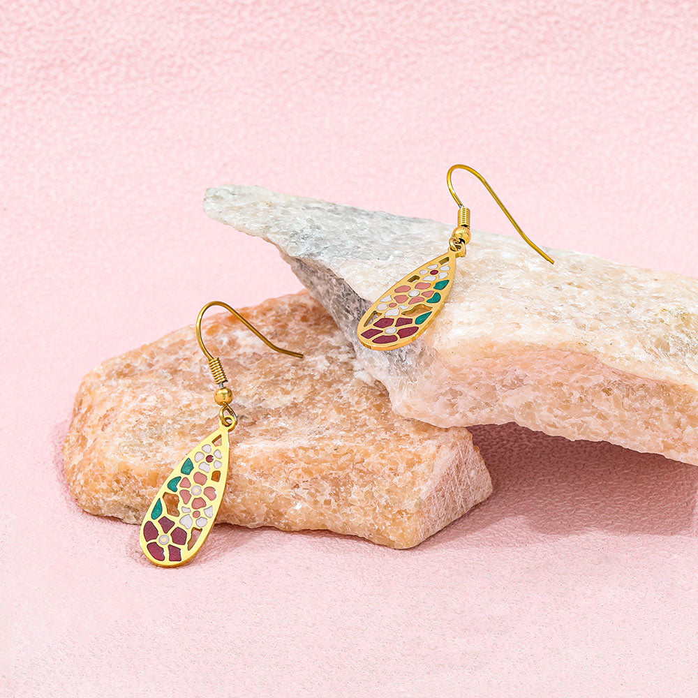 Colorful Drop Earrings | 18K Gold Plated